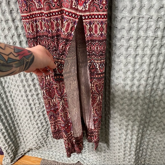 American Eagle 🦅 patterned maxi dress with side slit & strapped back - Picture 2 of 5